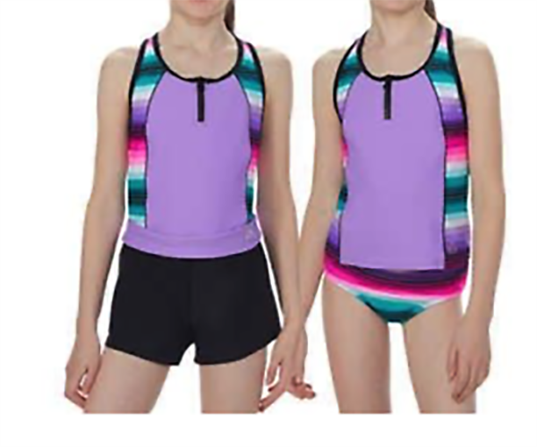 Gerry Girl's 3-Piece Swimsuit Set, HYDRANGEA - PURPLE, Size 12